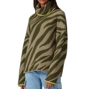 Rag & Bone Zebra Kiki Funnel Sweater